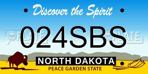 024SBS North Dakota License Plate