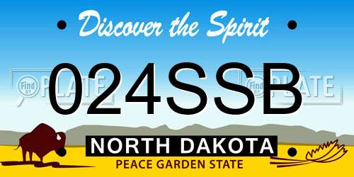 024SSB North Dakota License Plate