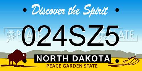 024SZ5 North Dakota License Plate