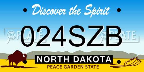 024SZB North Dakota License Plate