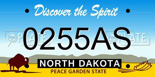 0255AS North Dakota License Plate