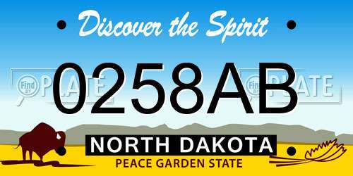 0258AB North Dakota License Plate