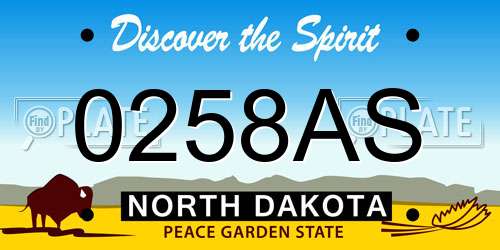 0258AS North Dakota License Plate
