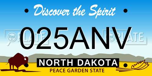 025ANV North Dakota License Plate