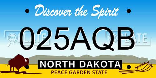 025AQB North Dakota License Plate