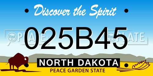 025B45 North Dakota License Plate