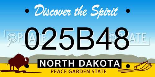 025B48 North Dakota License Plate