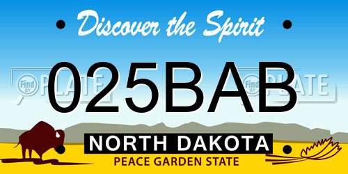 025BAB North Dakota License Plate