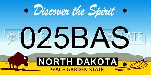 025BAS North Dakota License Plate