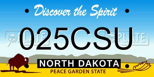 025CSU North Dakota License Plate