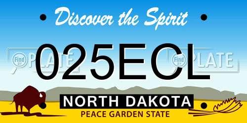 025ECL North Dakota License Plate