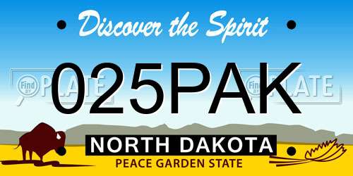025PAK North Dakota License Plate
