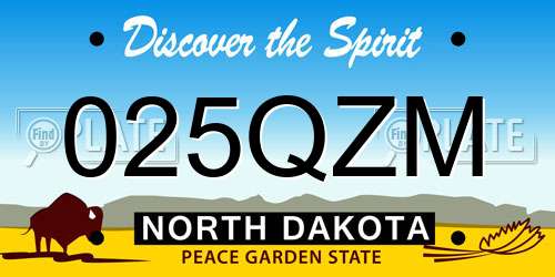025QZM North Dakota License Plate