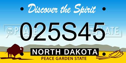 025S45 North Dakota License Plate