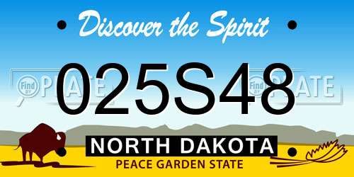 025S48 North Dakota License Plate