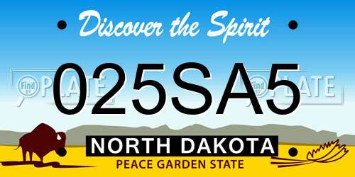 025SA5 North Dakota License Plate