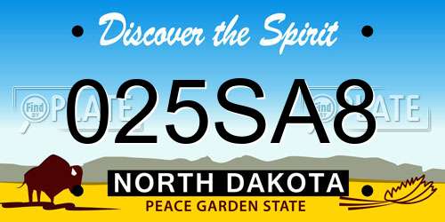 025SA8 North Dakota License Plate
