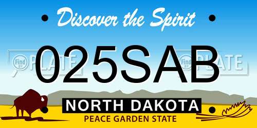 025SAB North Dakota License Plate