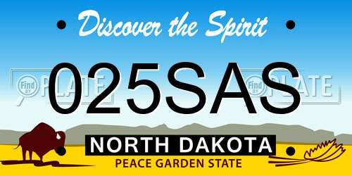 025SAS North Dakota License Plate