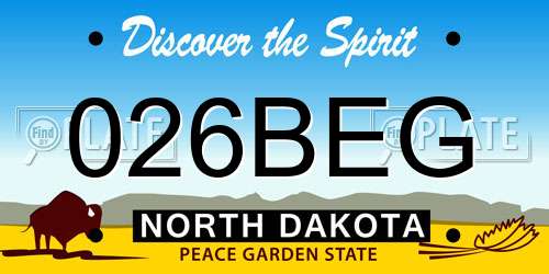 026BEG North Dakota License Plate