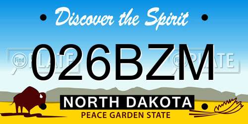 026BZM North Dakota License Plate
