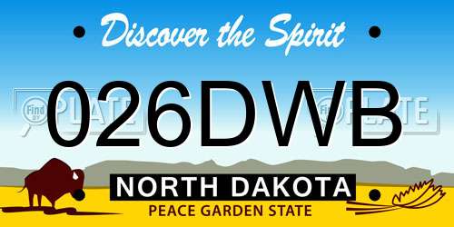026DWB North Dakota License Plate