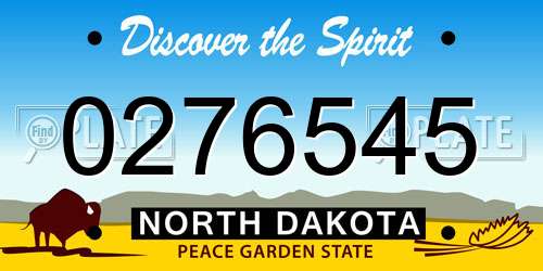 0276545 North Dakota License Plate