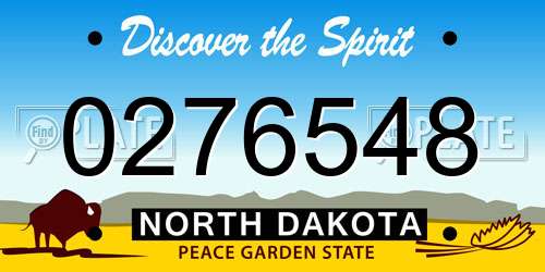 0276548 North Dakota License Plate