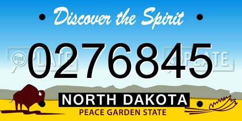 0276845 North Dakota License Plate