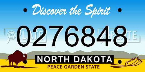 0276848 North Dakota License Plate