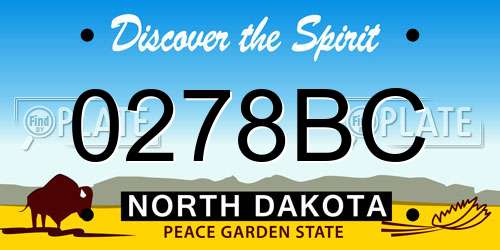 0278BC North Dakota License Plate
