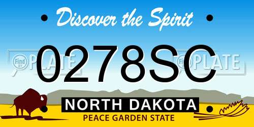 0278SC North Dakota License Plate