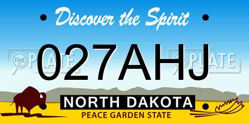 027AHJ North Dakota License Plate
