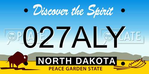 027ALY North Dakota License Plate