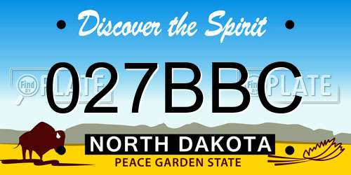 027BBC North Dakota License Plate