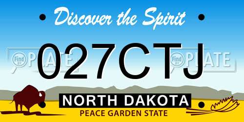027CTJ North Dakota License Plate