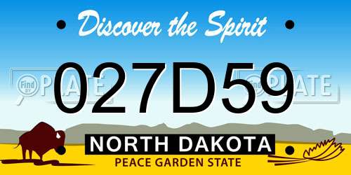 027D59 North Dakota License Plate