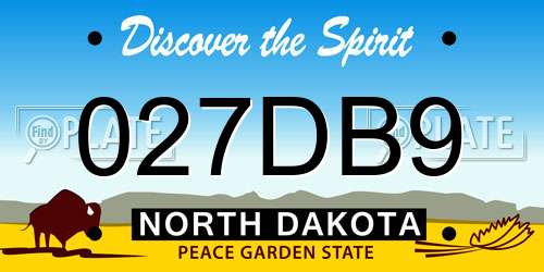 027DB9 North Dakota License Plate