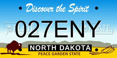 027ENY North Dakota License Plate