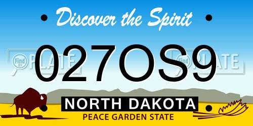027OS9 North Dakota License Plate