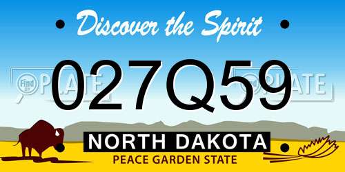 027Q59 North Dakota License Plate