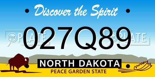 027Q89 North Dakota License Plate