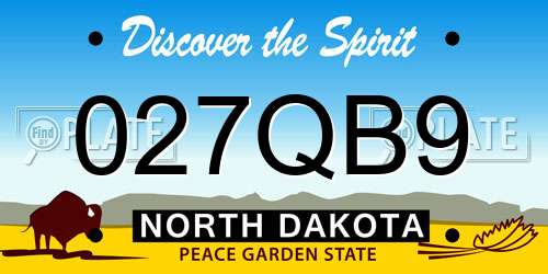 027QB9 North Dakota License Plate