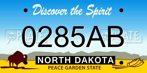 0285AB North Dakota License Plate