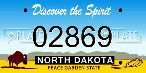 02869 North Dakota License Plate