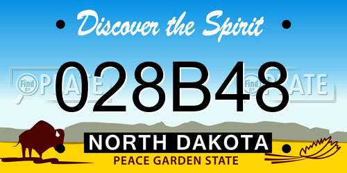 028B48 North Dakota License Plate