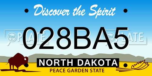 028BA5 North Dakota License Plate