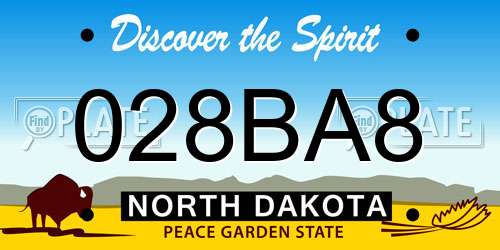 028BA8 North Dakota License Plate