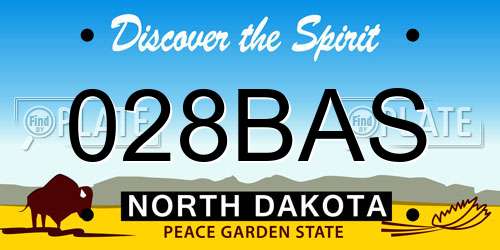 028BAS North Dakota License Plate
