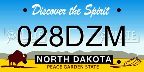 028DZM North Dakota License Plate